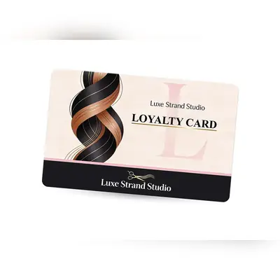 salon loyalty card printing for luxe strand studio