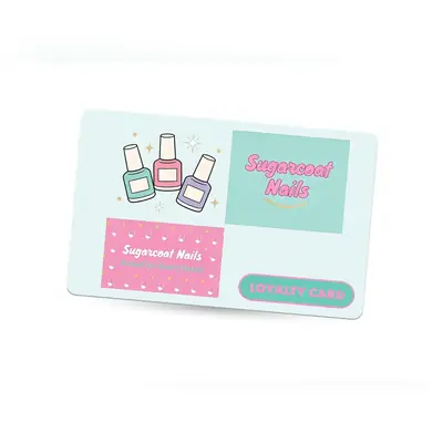 salon loyalty card printing for sugarcoat nails