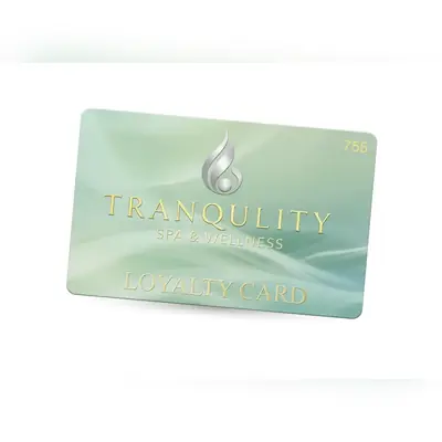 salon loyalty card printing for tranquility spa & welness