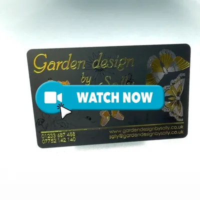 garden design by sally satin black plastic card